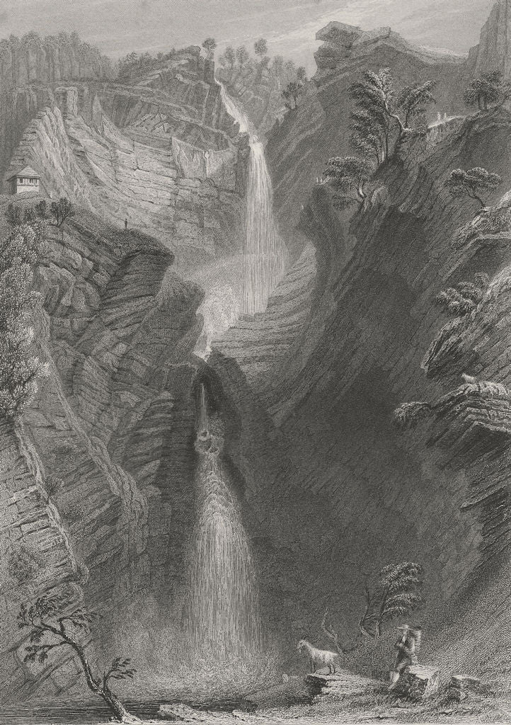SWITZERLAND.Upper Cascade of the Reichenbach (Canton Bern / Berne).BARTLETT 1836